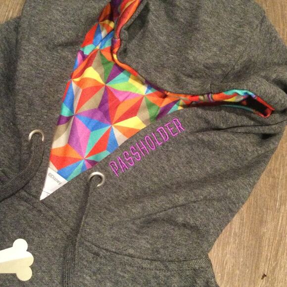 Disney NWT Epcot International Food/Wine Festival 2021 Passholder Rainbow Hoodie - Picture 2 of 11